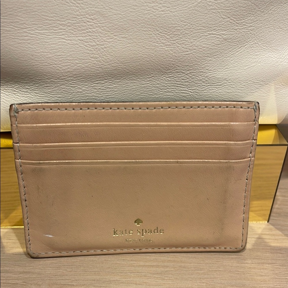 Kate Spade Aqua Card Holder with Gold Accents - Picture 2 of 2